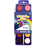 Penguin Watercolour Paint Tray 12's + Brush